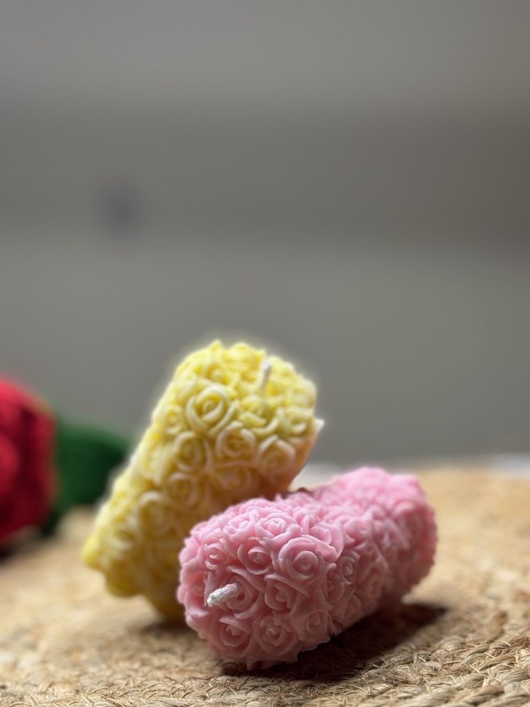 Rose Pillar Moulded Candle