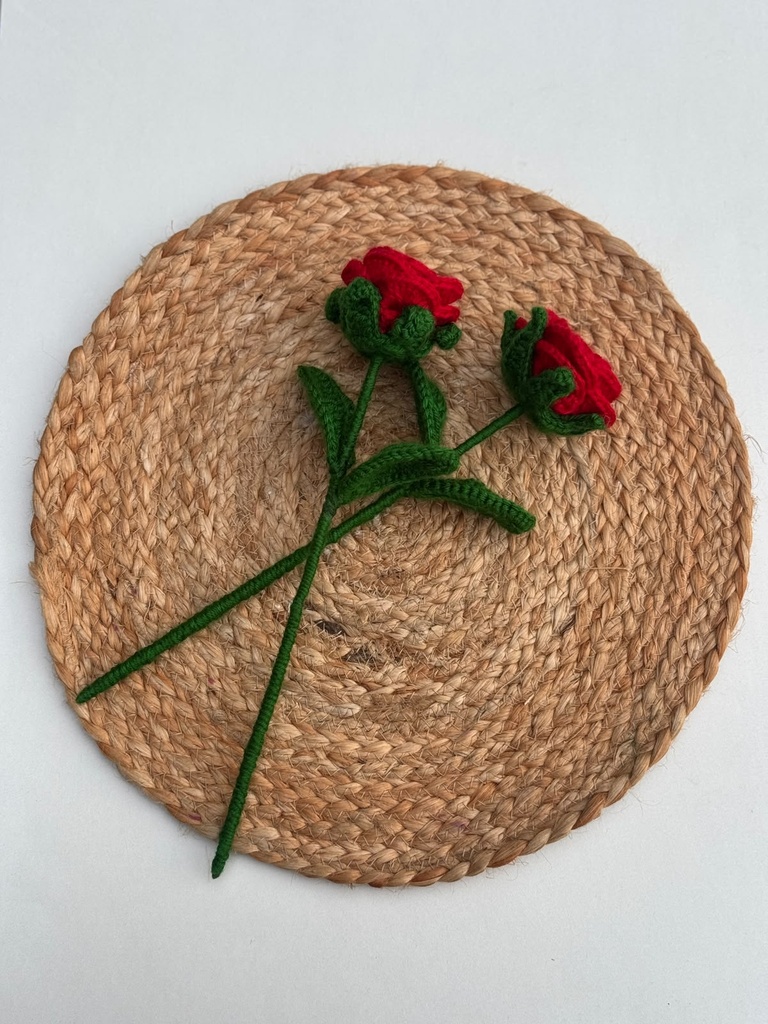 Handcrafted Red Rose Flower Stems