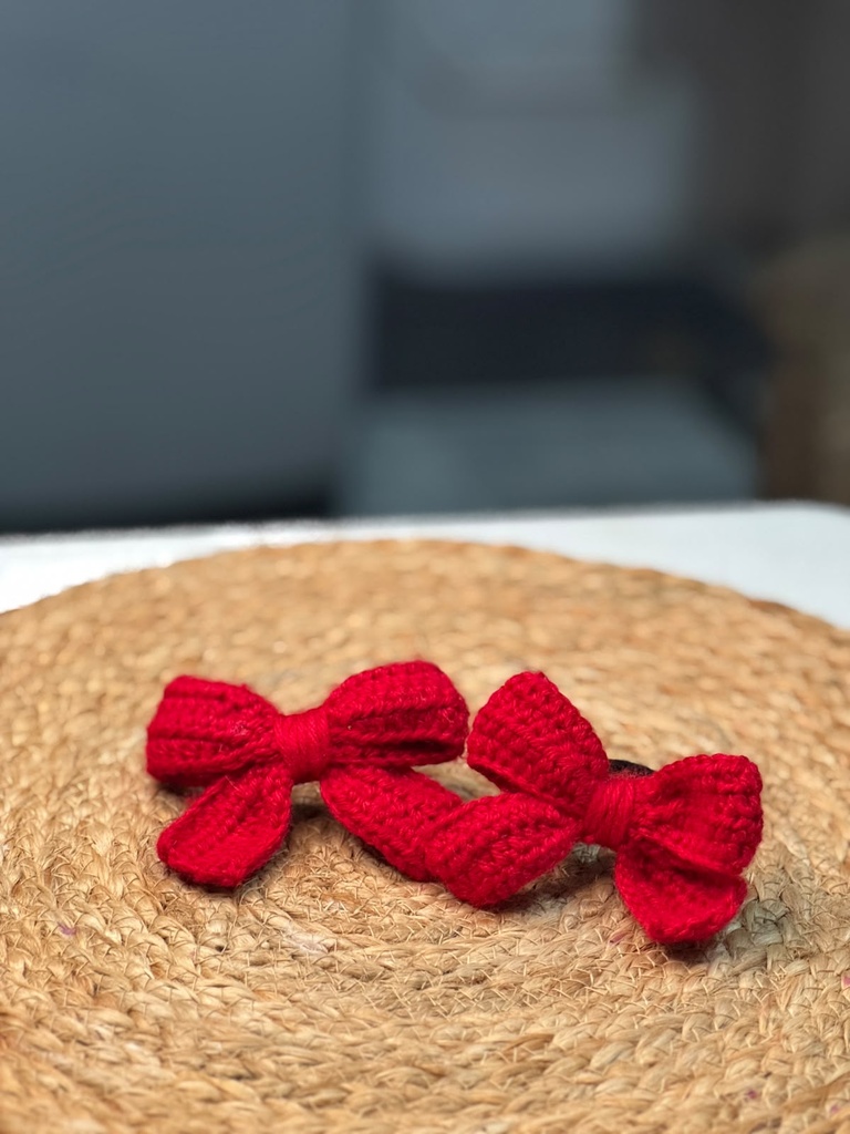 Crochet Ribbon Bow Clips & Ties