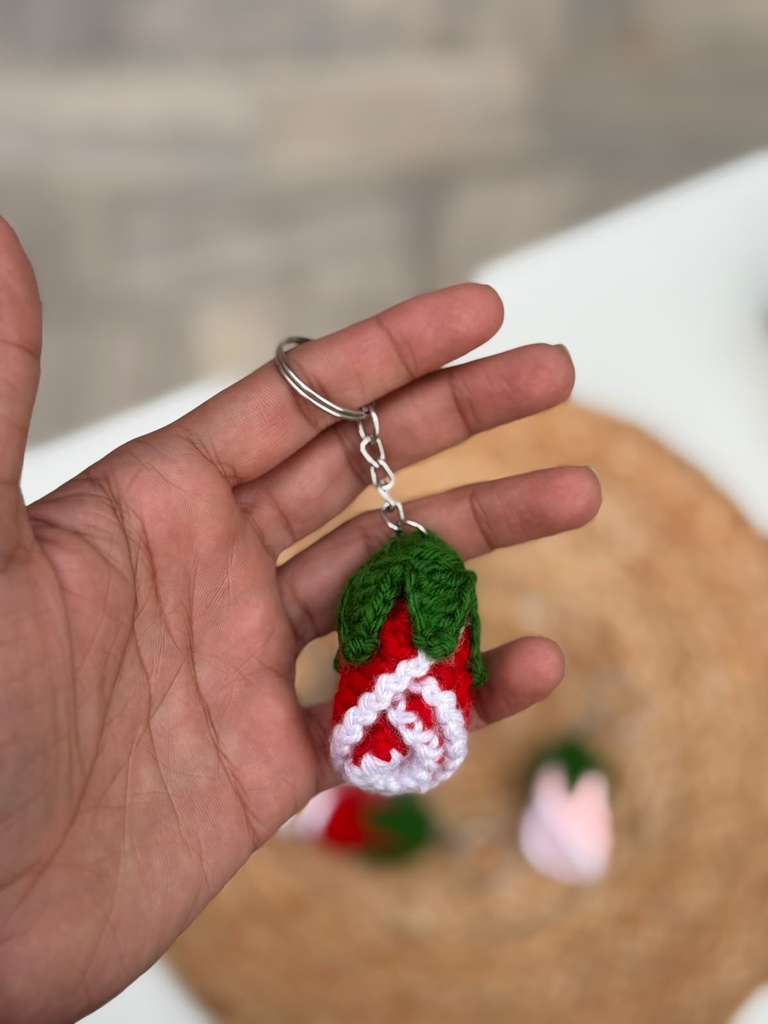 Rose bud Flower Keychains